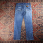 Wrangler W36 L30 Straight Classic Ripped Style Blue Denim Jeans