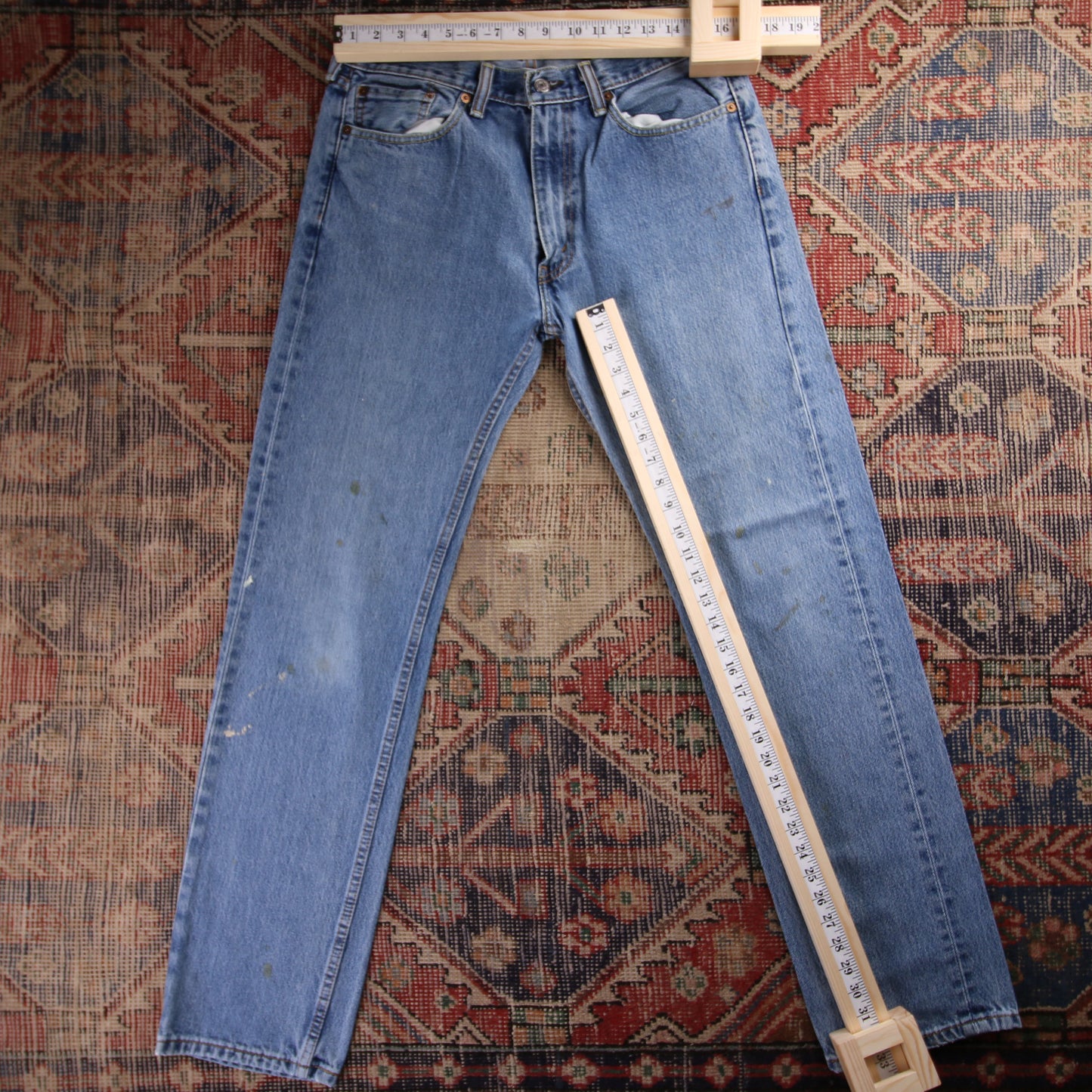 Levi's 505 Red Tab W32 L33 Straight Leg Regular Fit Blue Denim Jeans