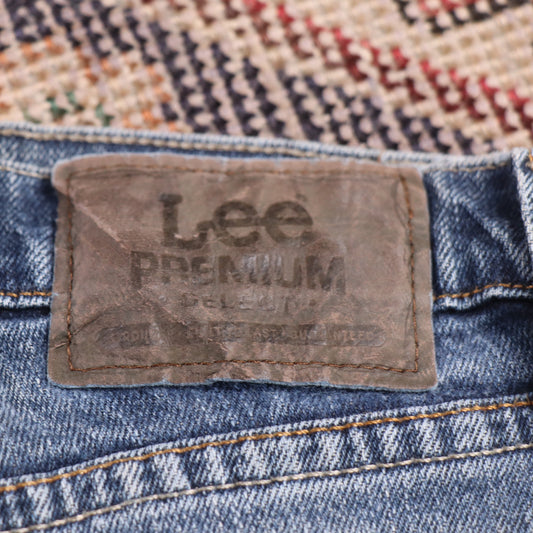 Lee W34 L29 Straight Leg Regular Fit Blue Denim Jeans