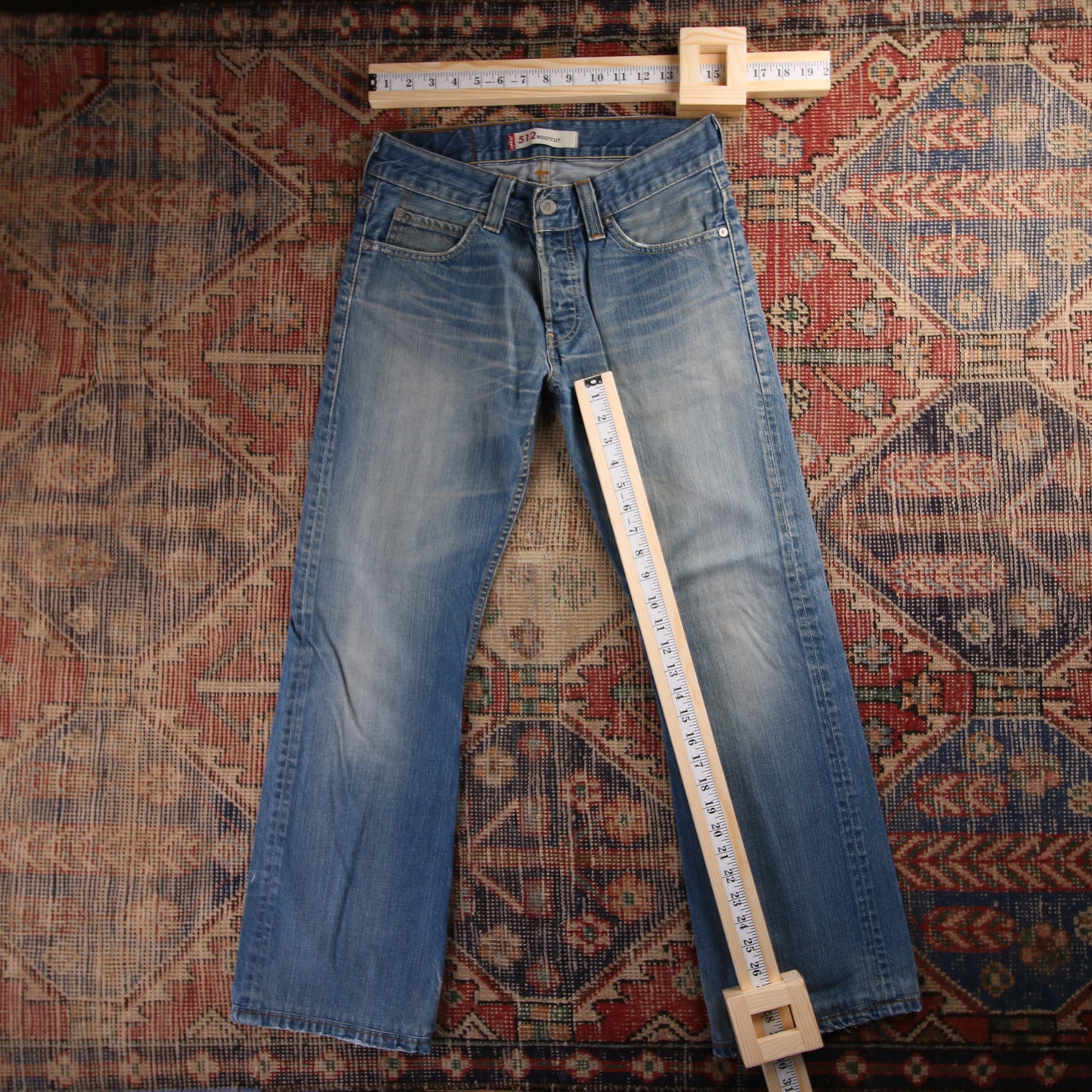 Levi's 512 Red Tab W30 L28 Tapered Leg Slim Fit Blue Denim Jeans