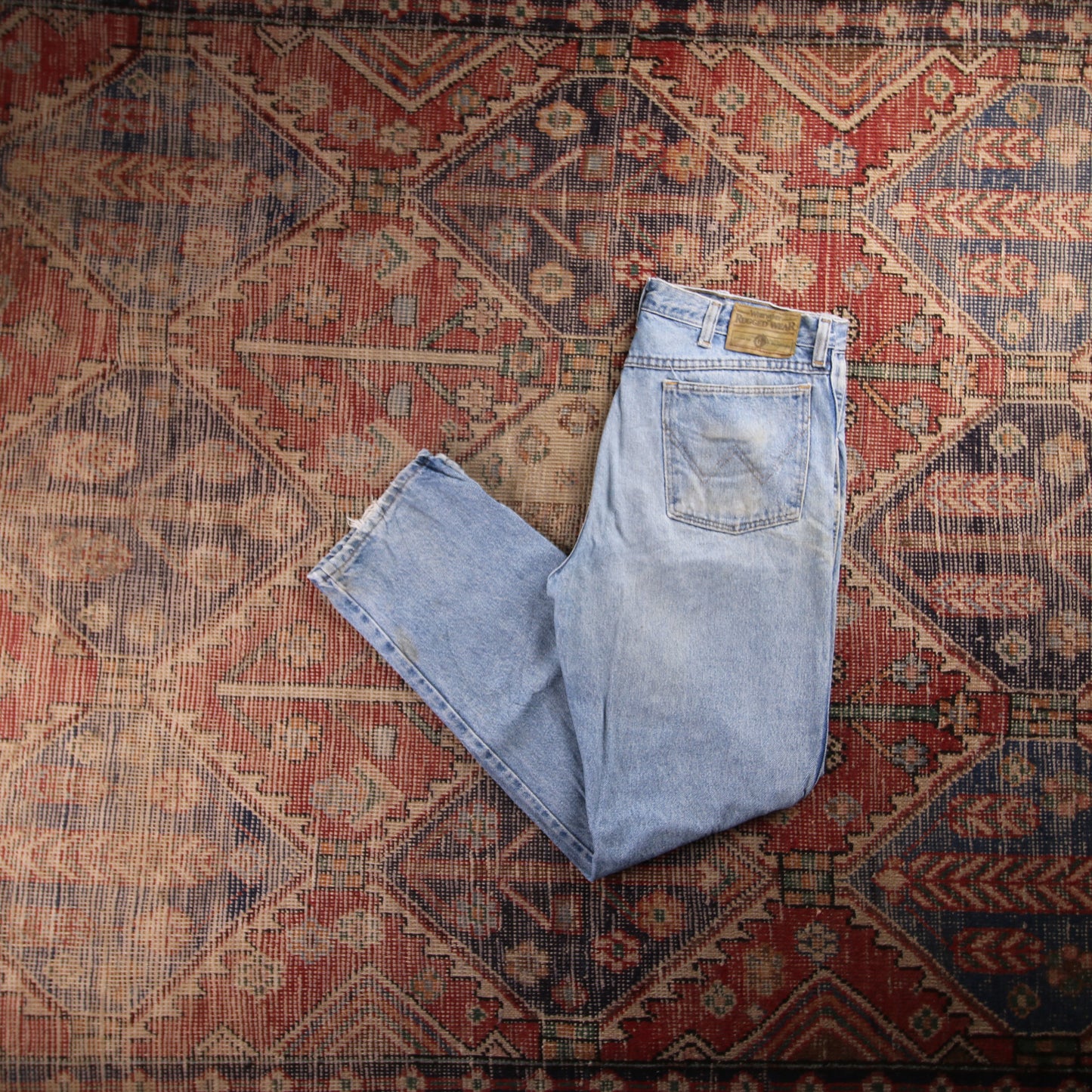 Wrangler W34 L31 Straight Leg Blue Denim Jeans