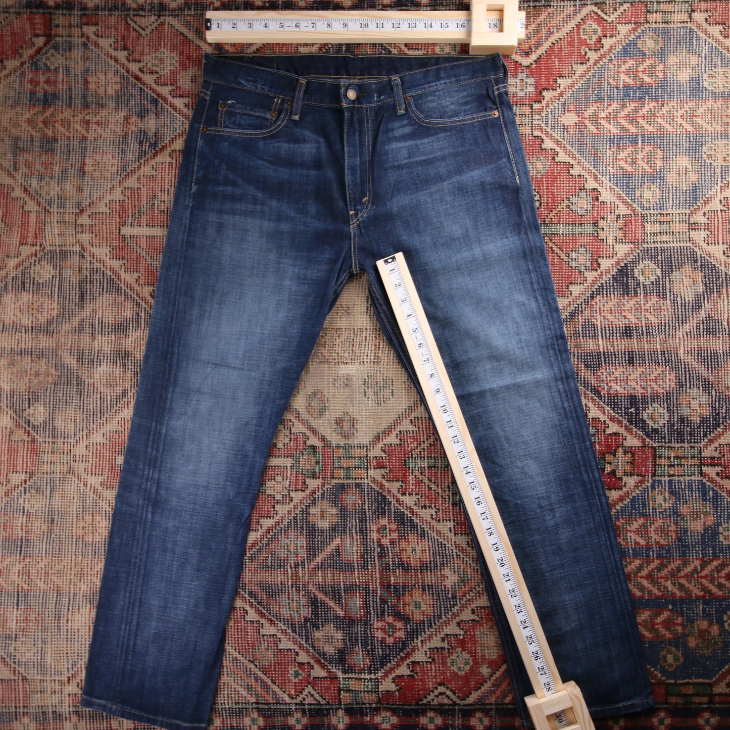 Levi's 513 Red Tab W32 L29 Straight Leg Slim Fit Blue Denim Jeans