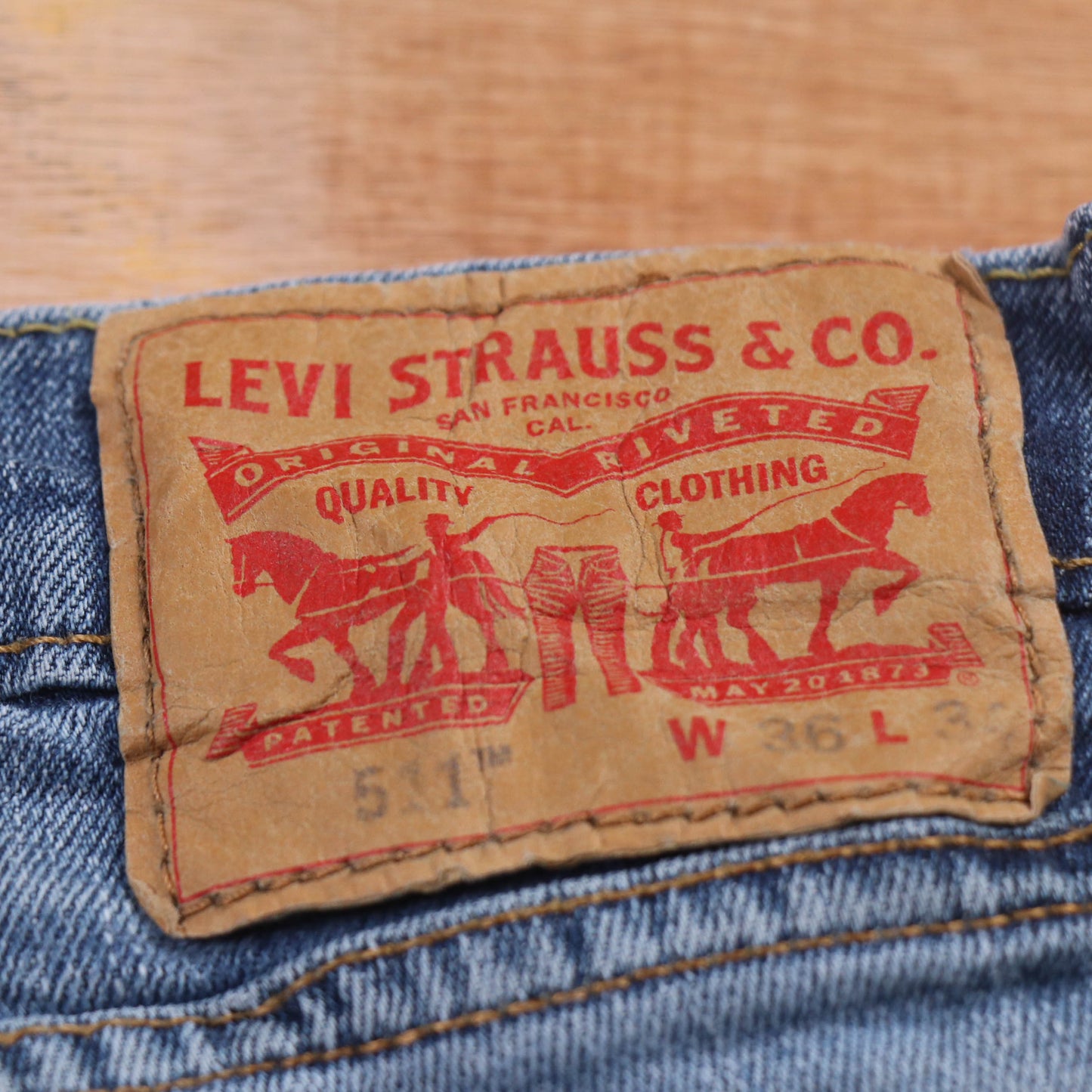 Levi's 511 Red Tab W36 L31 Slim Fit Blue Denim Jeans