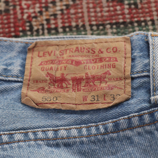 Levi's 550 Red Tab W30 L30 Tapered Leg Relaxed Fit Blue Denim Jeans