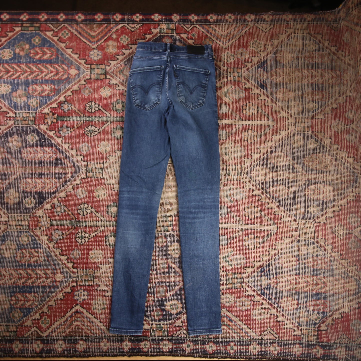 Levi's W24 L29 Skinny Classic Ripped Style Blue Denim Jeans