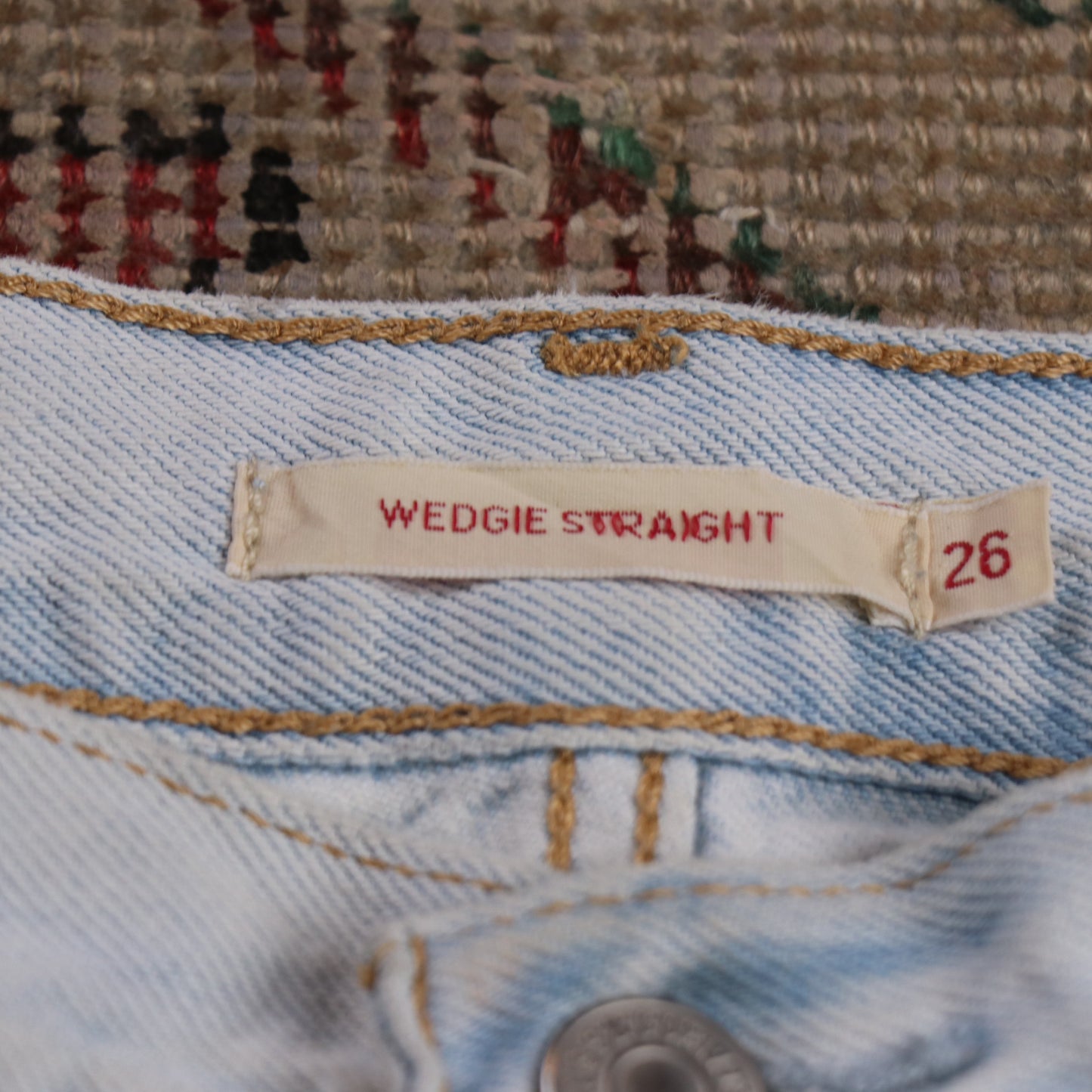 Levi's W28 L27 Straight Leg Classic Ripped Style Blue Denim Jeans