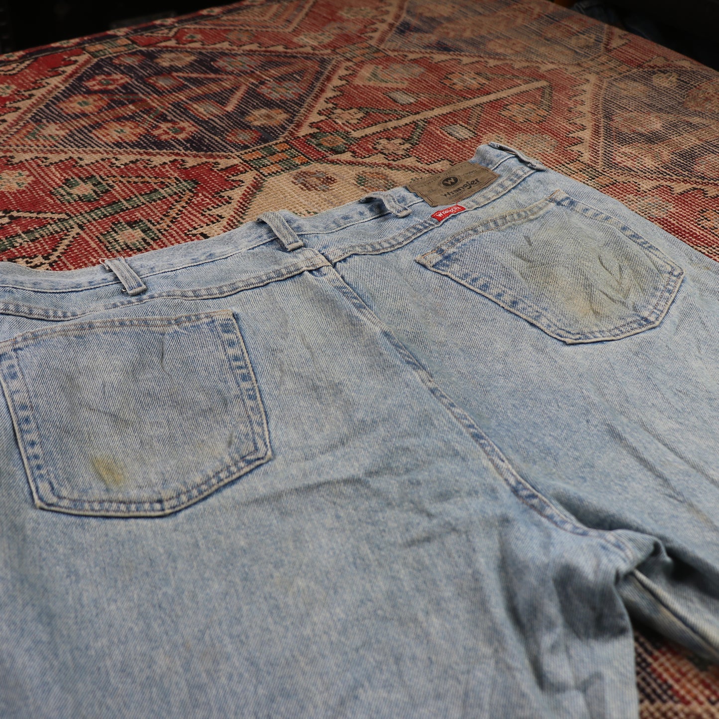 Wrangler W42 L30 Straight Leg Relaxed Fit Blue Denim Jeans