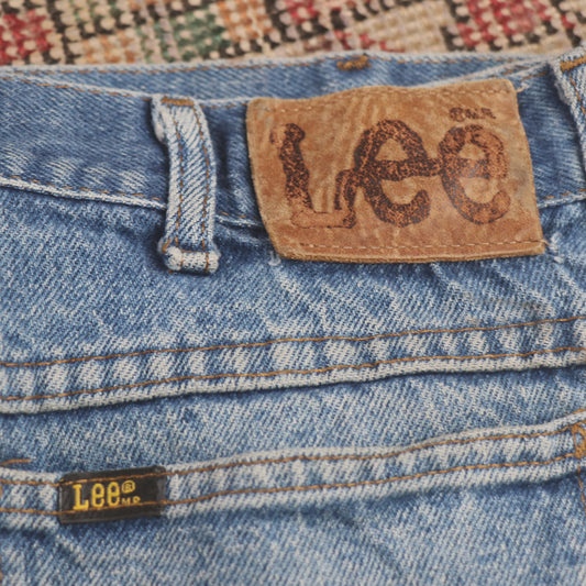 Lee W34 L34 Straight Leg Relaxed Fit Blue Denim Jeans