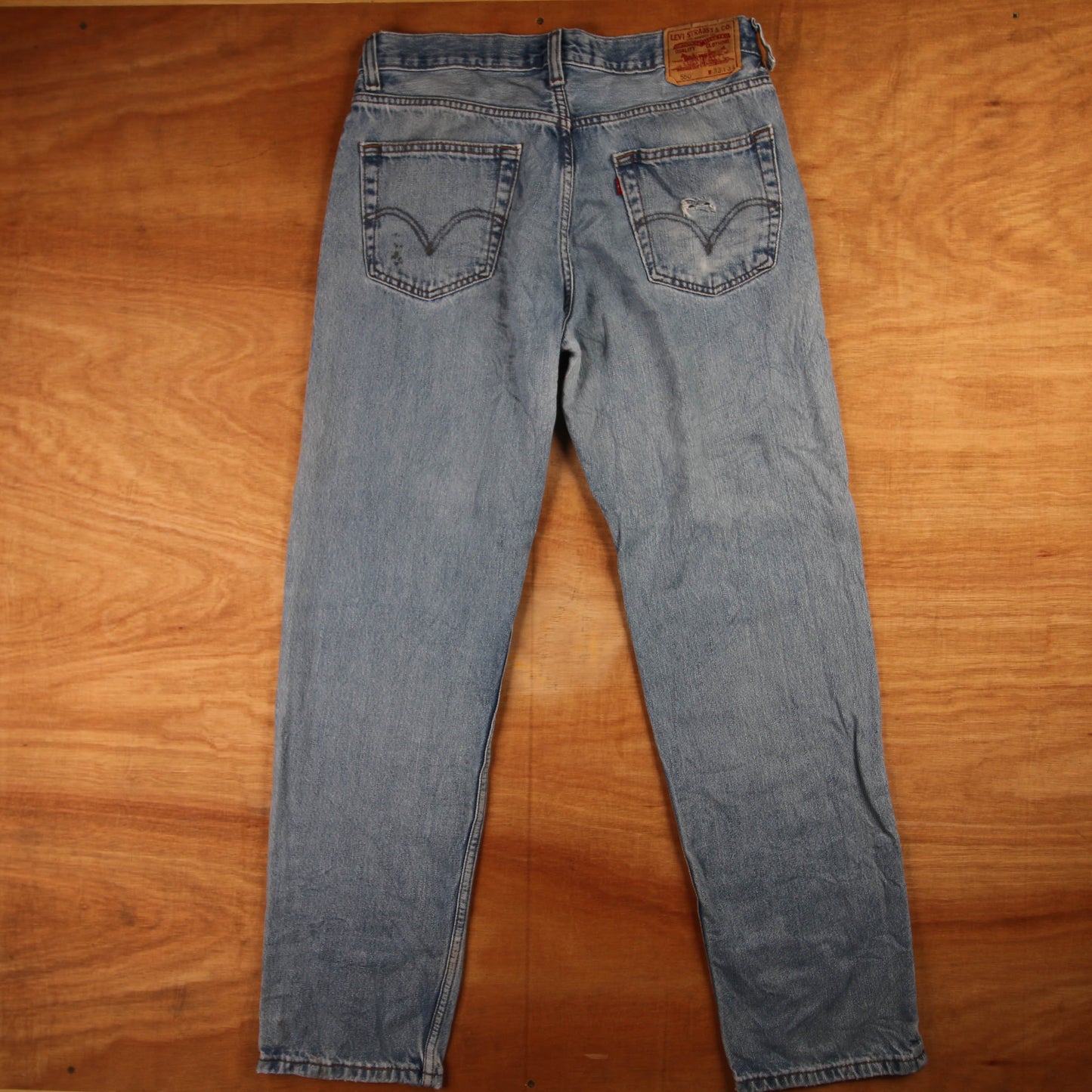 Levi's 550 Red Tab W34 L31 Tapered Leg Relaxed Fit Blue Denim Jeans