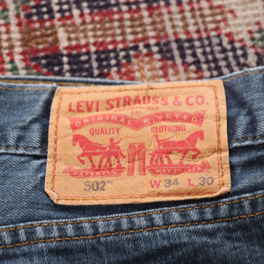 Levi's 502 W34 L26 Tapered Leg Regular Fit Blue Denim Jeans