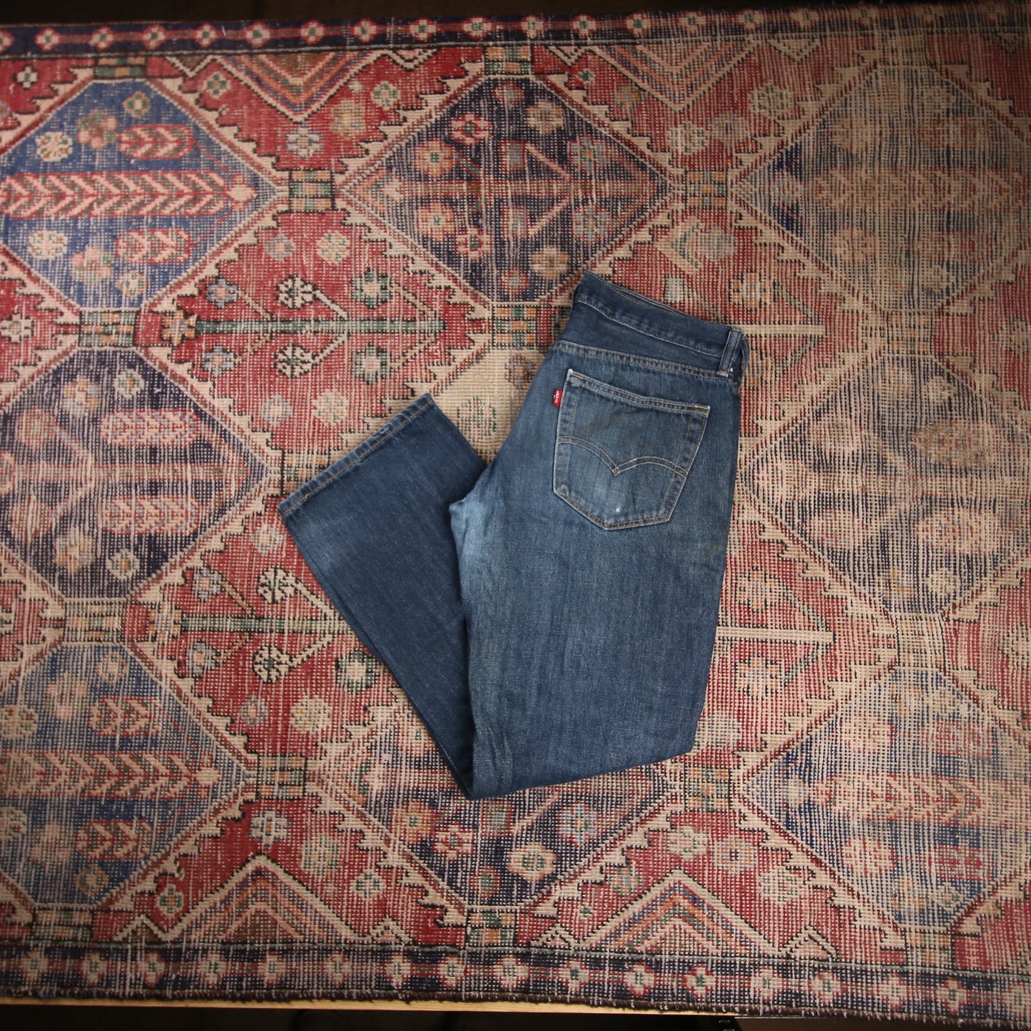 Levi's W34 L32 Straight Leg Blue Denim Jeans