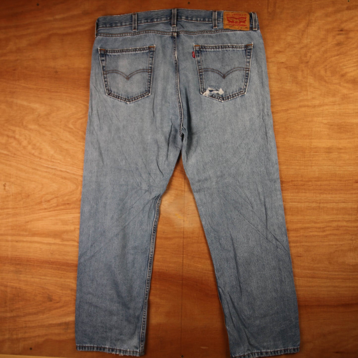 Levi's 505 Red Tab W40 L29 Straight Leg Regular Fit Blue Denim Jeans