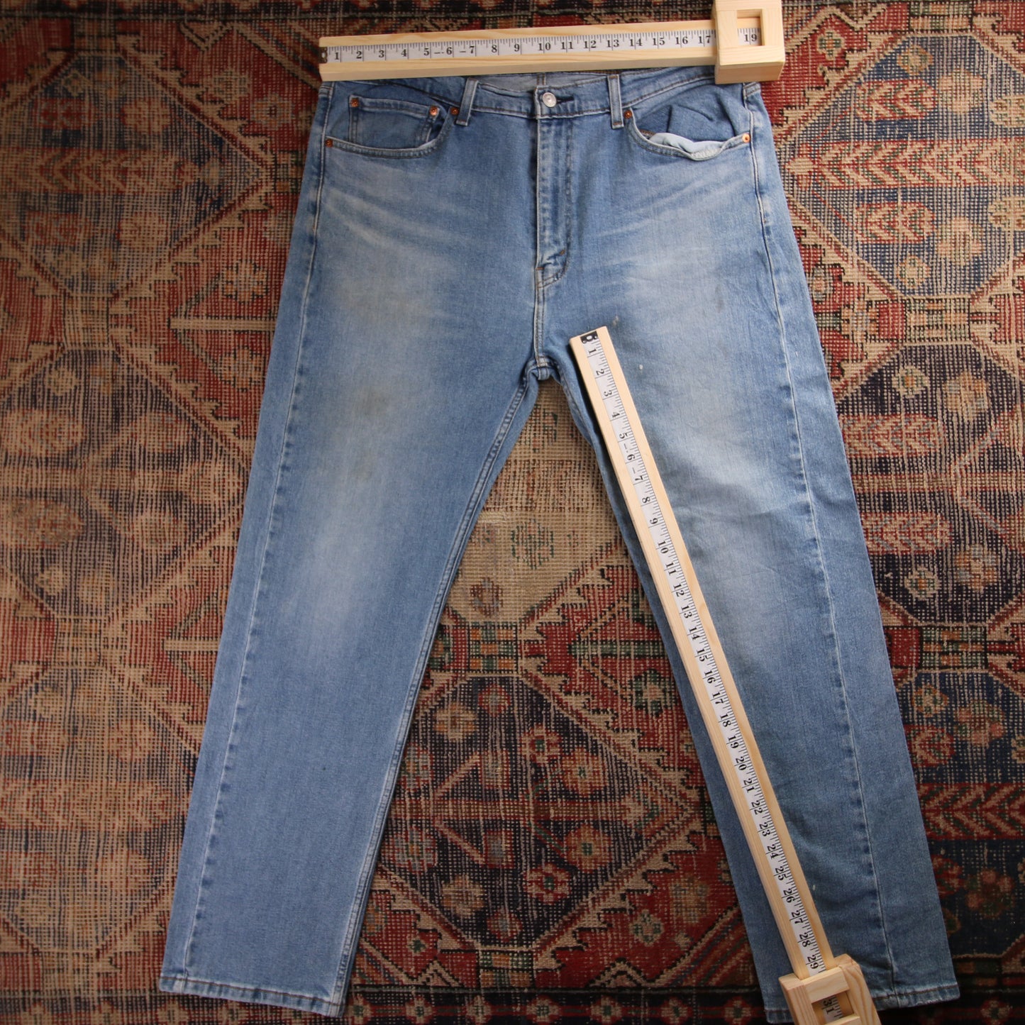 Levi's 505 Red Tab W34 L31 Straight Leg Regular Fit Blue Denim Jeans
