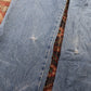 Wrangler W44 L29 Baggy Classic Ripped Style Blue Denim Jeans
