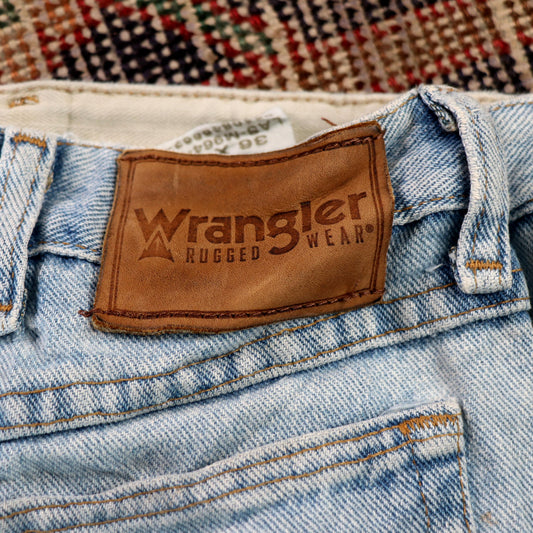 Wrangler W34 L34 Straight Leg Relaxed Fit Blue Denim Jeans