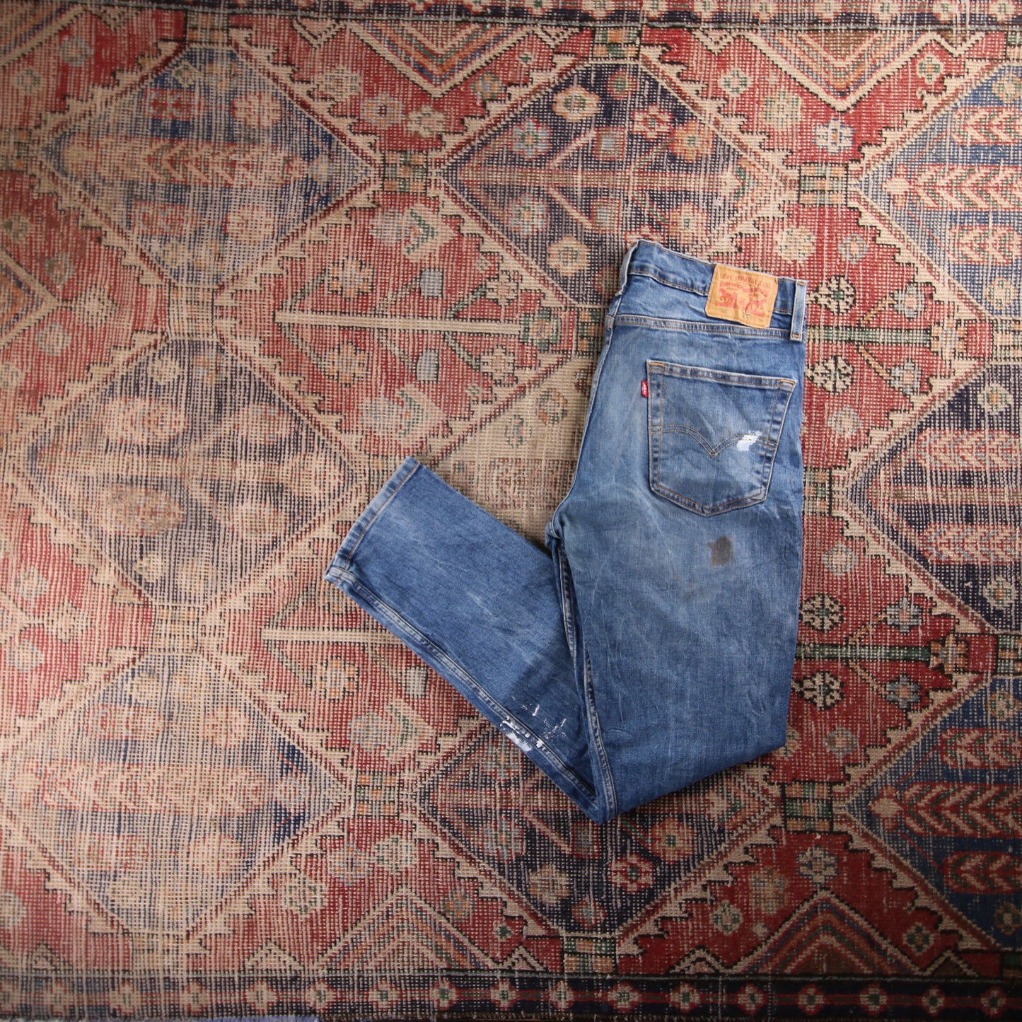 Levi's 502 Red Tab W34 L31 Tapered Leg Regular Fit Blue Denim Jeans