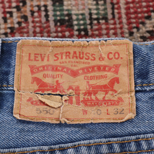 Levi's 550 W40 L31 Tapered Leg Relaxed Fit Blue Denim Jeans