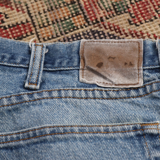 Lee W38 L28 Straight Leg Regular Fit Blue Denim Jeans