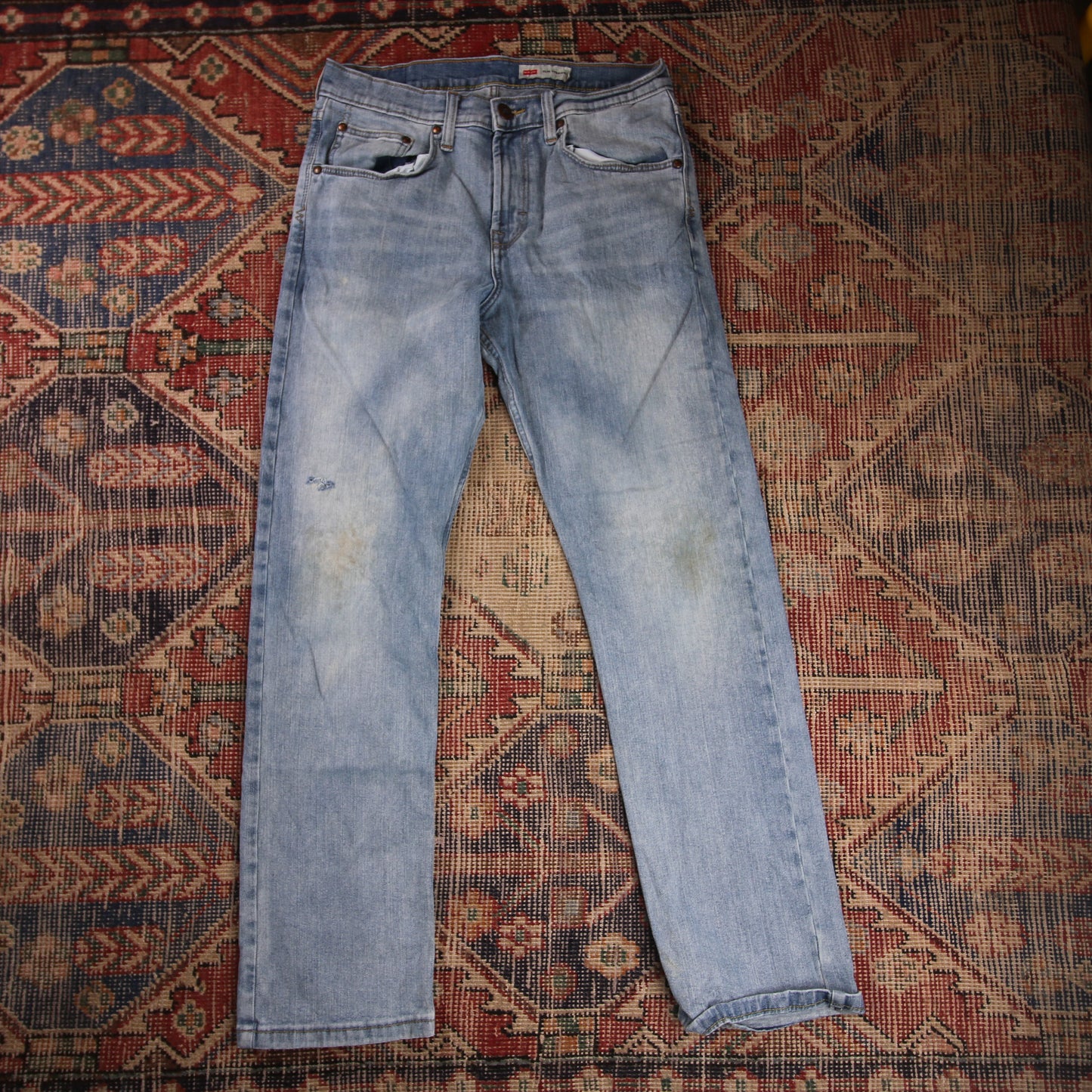 Wrangler W32 L29 Straight Leg Slim Fit Blue Denim Jeans