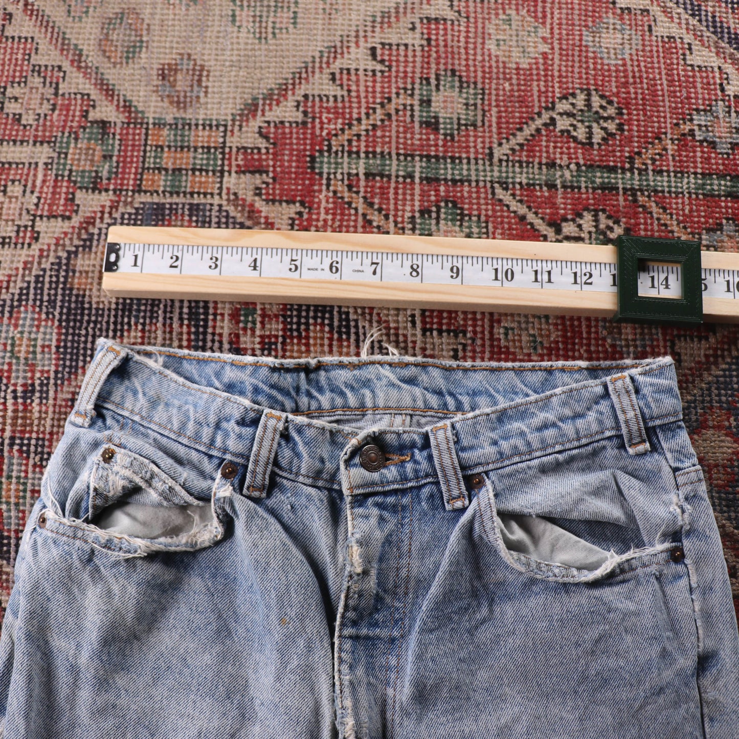 Levi's 705 Orange Tab W28 L30 Straight Leg Blue Denim Jeans
