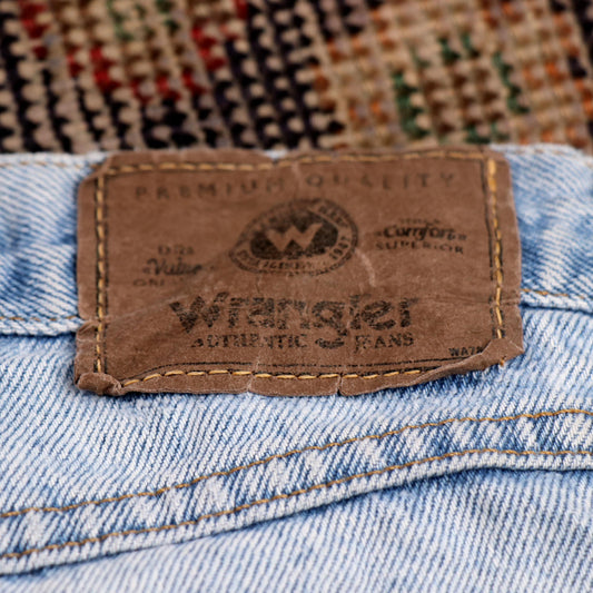 Wrangler W34 L29 Straight Leg Relaxed Fit Blue Denim Jeans