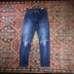 Levi's W26 L29 Skinny Classic Ripped Style Blue Denim Jeans