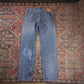 Levi's 505 W34 L31 Straight Leg Regular Fit Blue Denim Jeans
