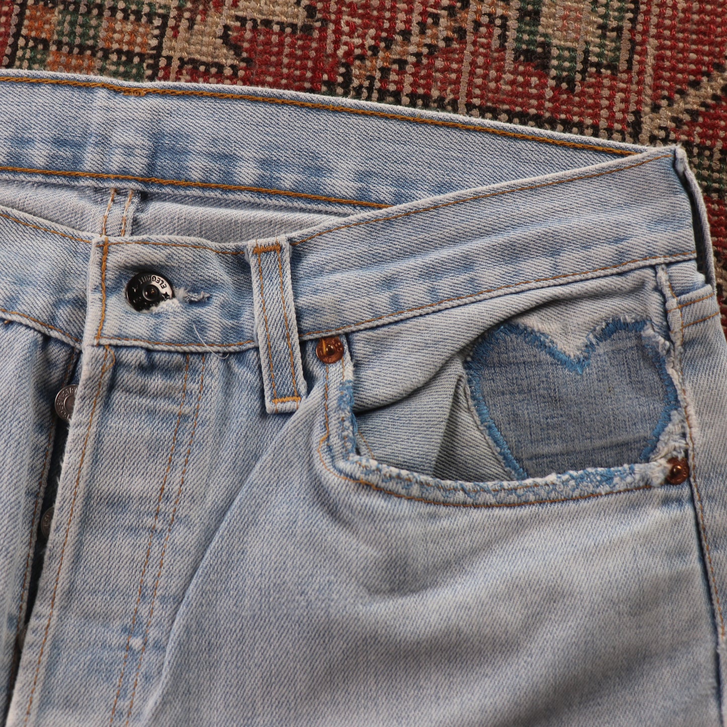 Levi's 501 Red Tab W32 L30 Original Fit Blue Denim Jeans
