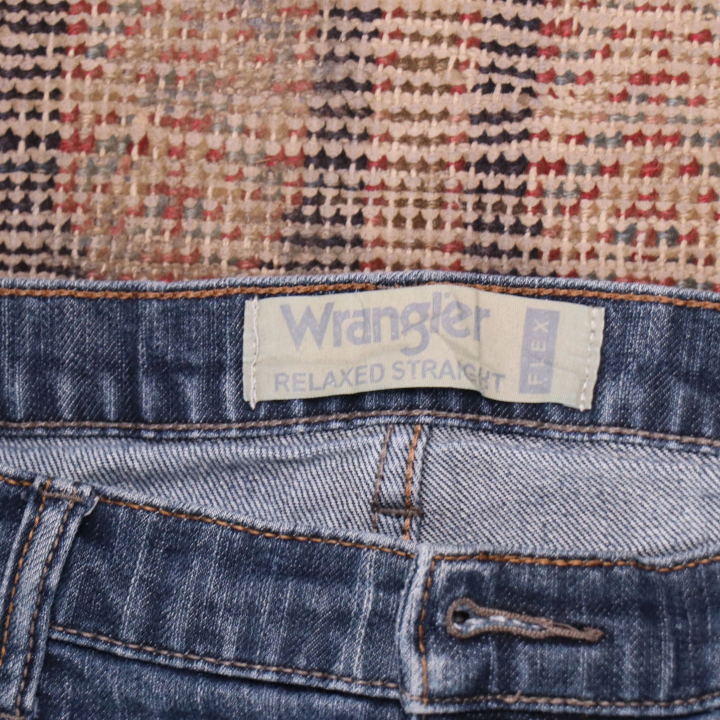 Wrangler W36 L29 Straight Leg Relaxed Fit Blue Denim Jeans