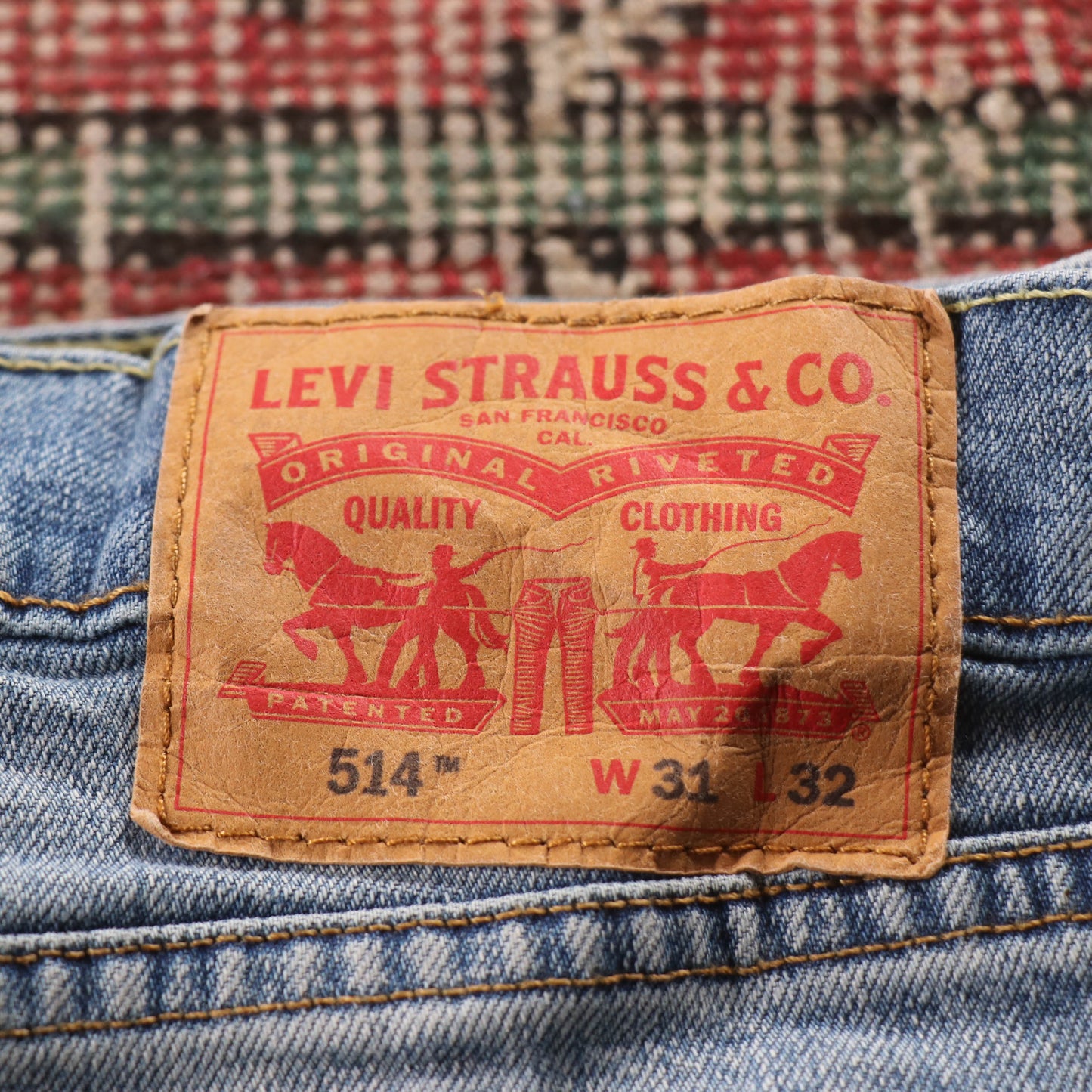 Levi's 514 Red Tab W30 L32 Straight Leg Blue Denim Jeans