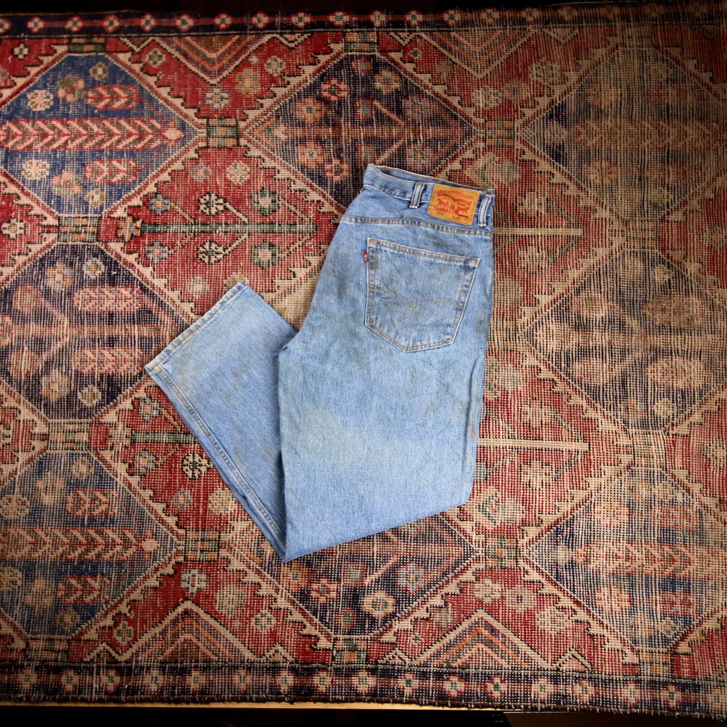 Levi's 550 W36 L30 Tapered Leg Relaxed Fit Blue Denim Jeans