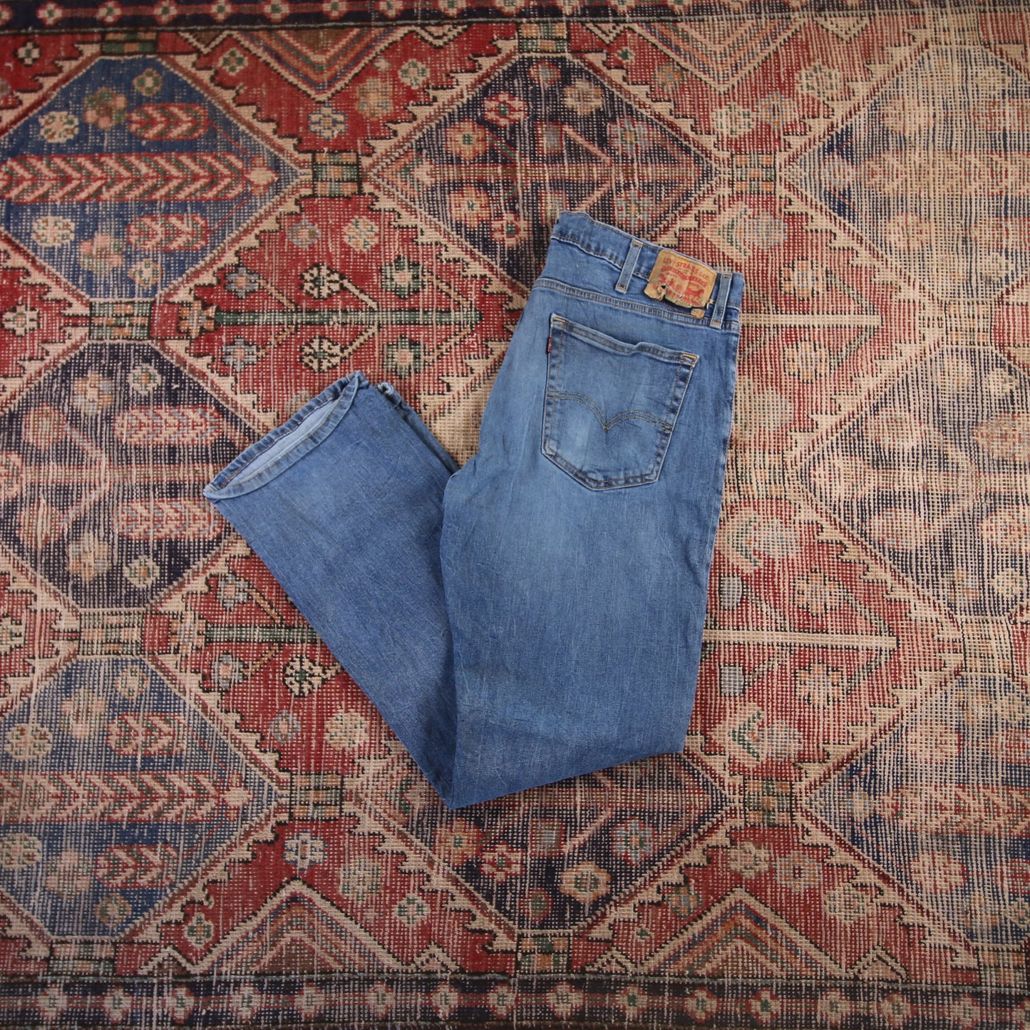 Levi's W38 L32 Straight Leg Blue Denim Jeans