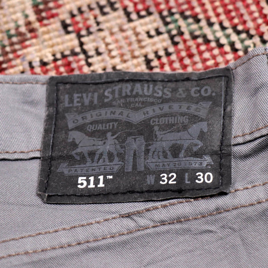 Levi's 511 W32 L28 Slim Fit Grey Denim Jeans
