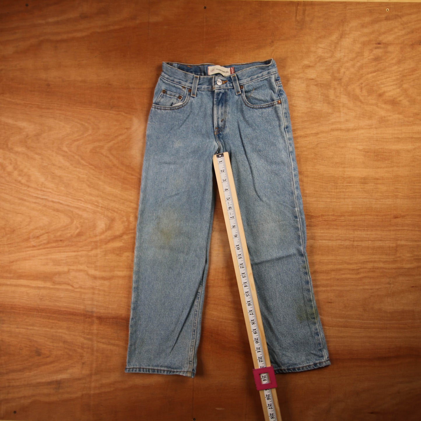 Levi's 550 Red Tab W24 L24 Tapered Leg Relaxed Fit Blue Denim Jeans