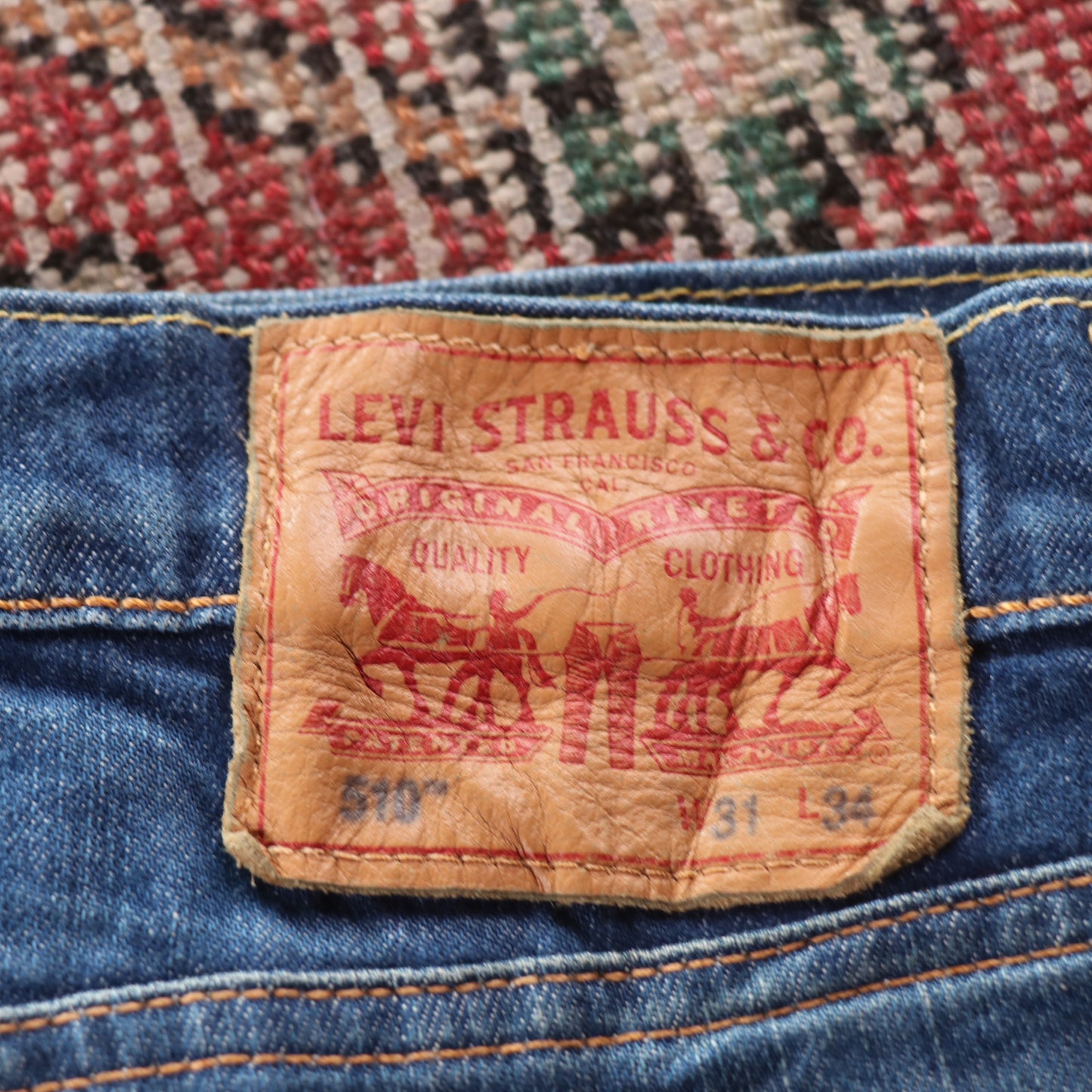 Levi's 510 Red Tab W30 L32 Skinny Blue Denim Jeans