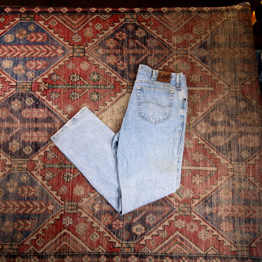 Lee W36 L31 Straight Leg Relaxed Fit Blue Denim Jeans