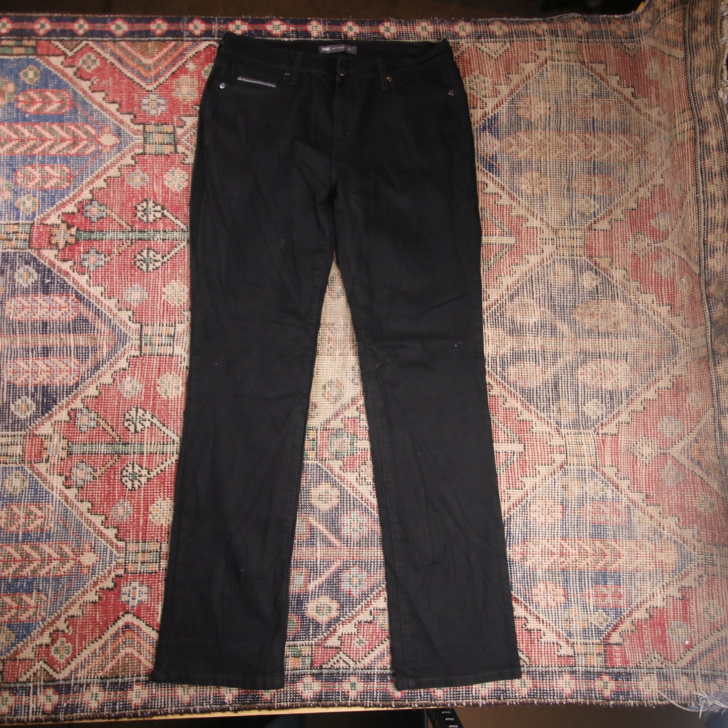 Levi's 585 W34 L34 Flared Black Denim Jeans