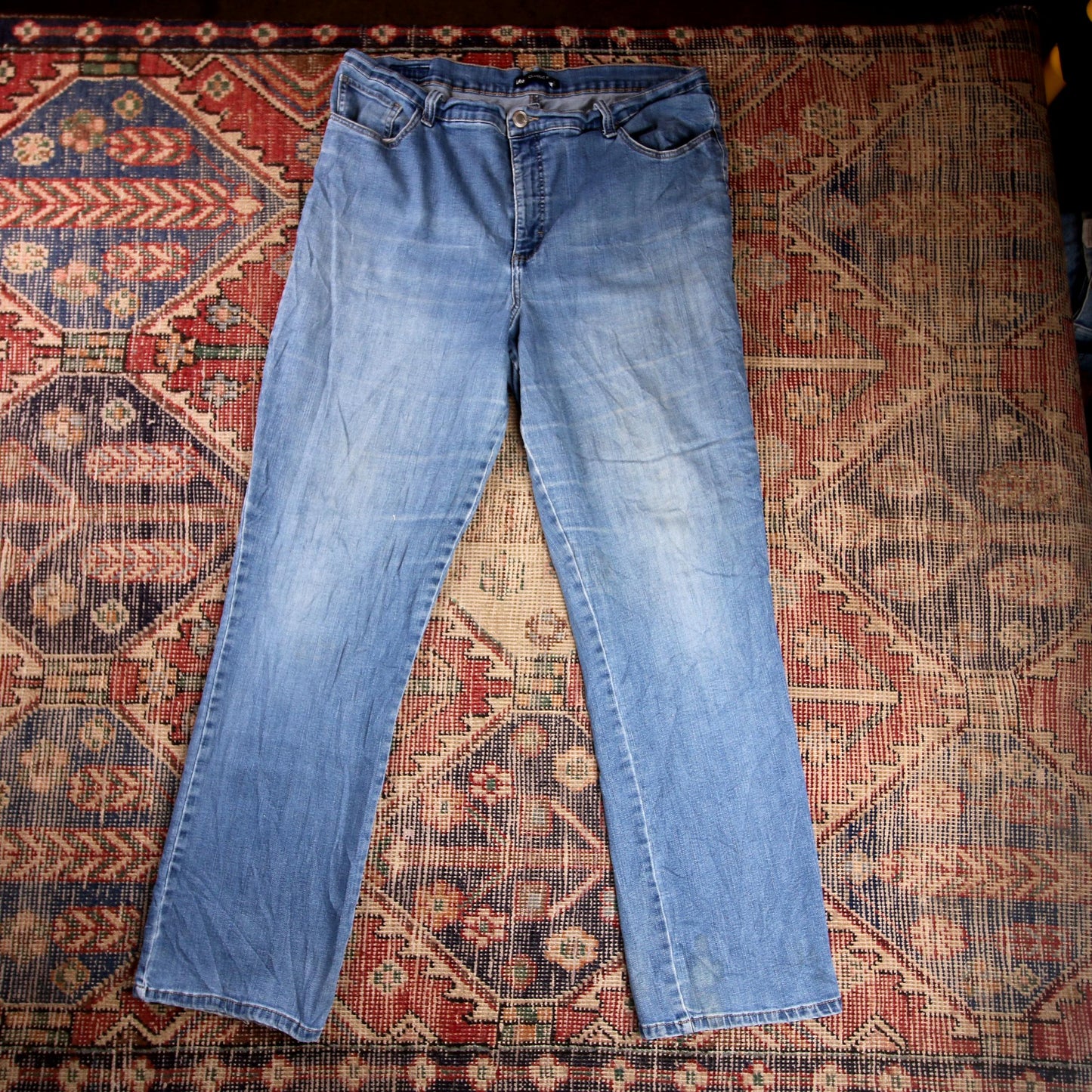 Lee W36 L30 Straight Leg Relaxed Fit Blue Denim Jeans