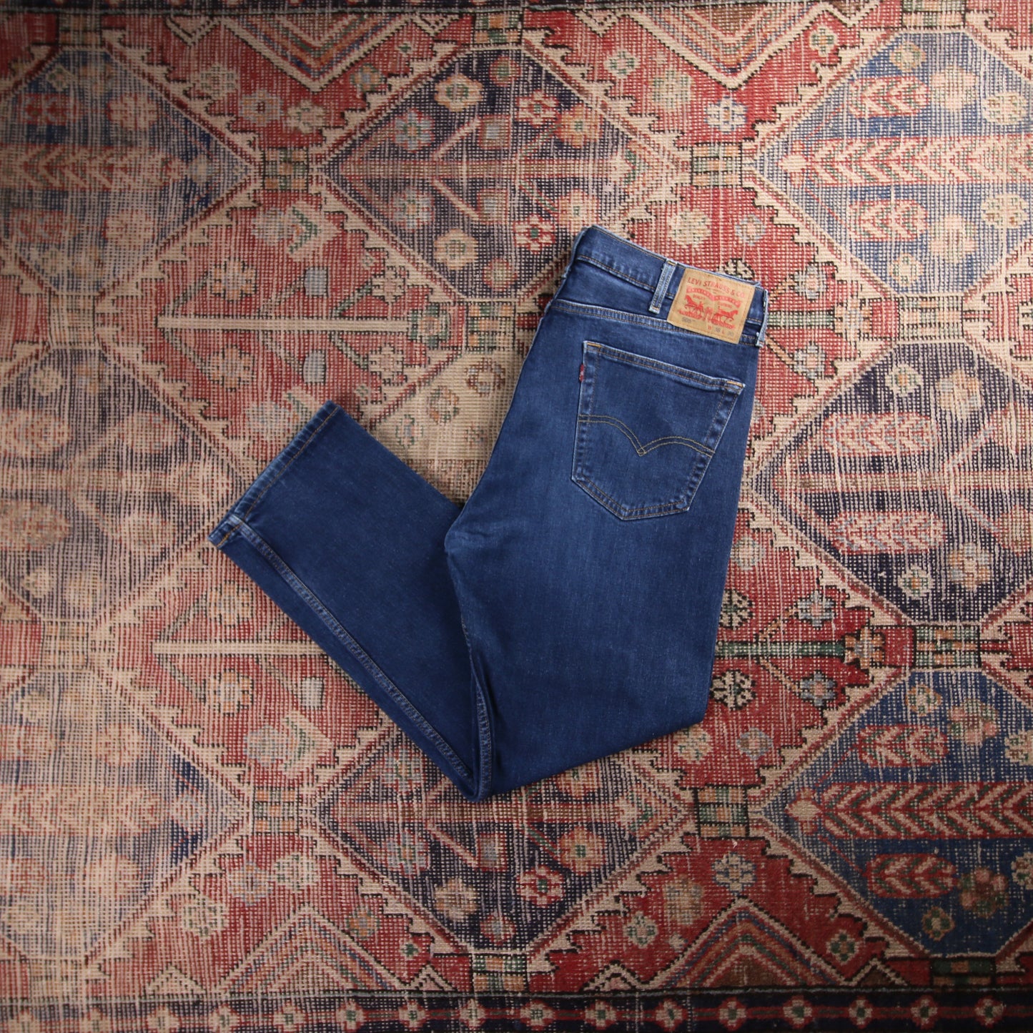 Levi's 505 Red Tab W34 L24 Straight Leg Regular Fit Blue Denim Jeans