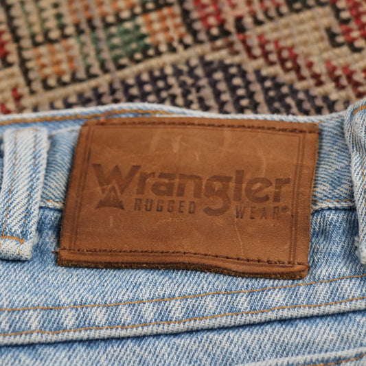 Wrangler W34 L29 Straight Leg Relaxed Fit Blue Denim Jeans