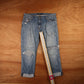 Levi's 514 Red Tab W36 L25 Straight Leg Classic Ripped Style Blue Denim Jeans
