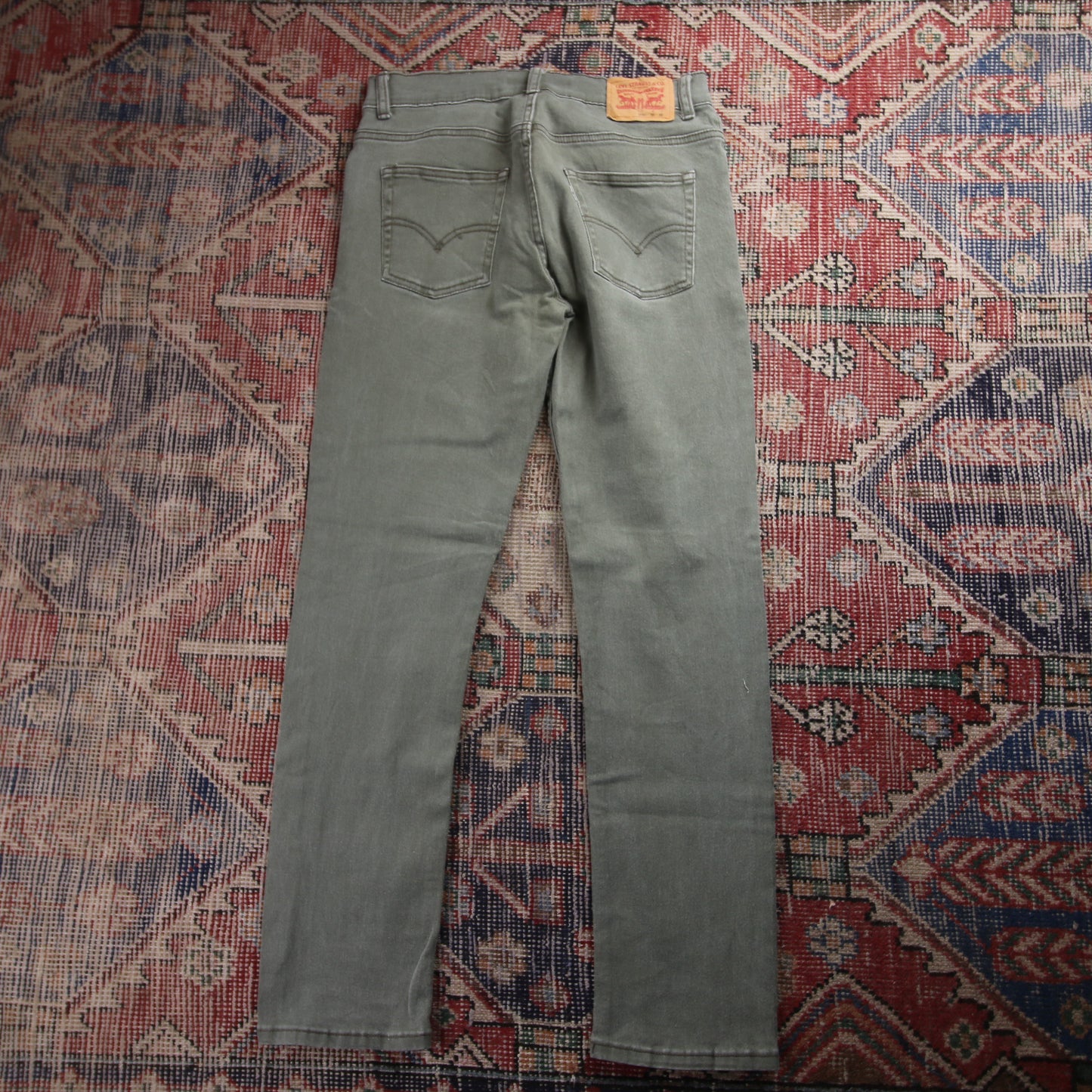 Levi's 511 White Tab W30 L29 Slim Fit Green Denim Jeans