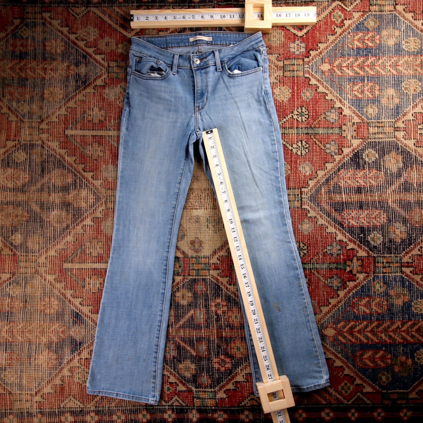 Levi's 715 W28 L29 Flared Blue Denim Jeans