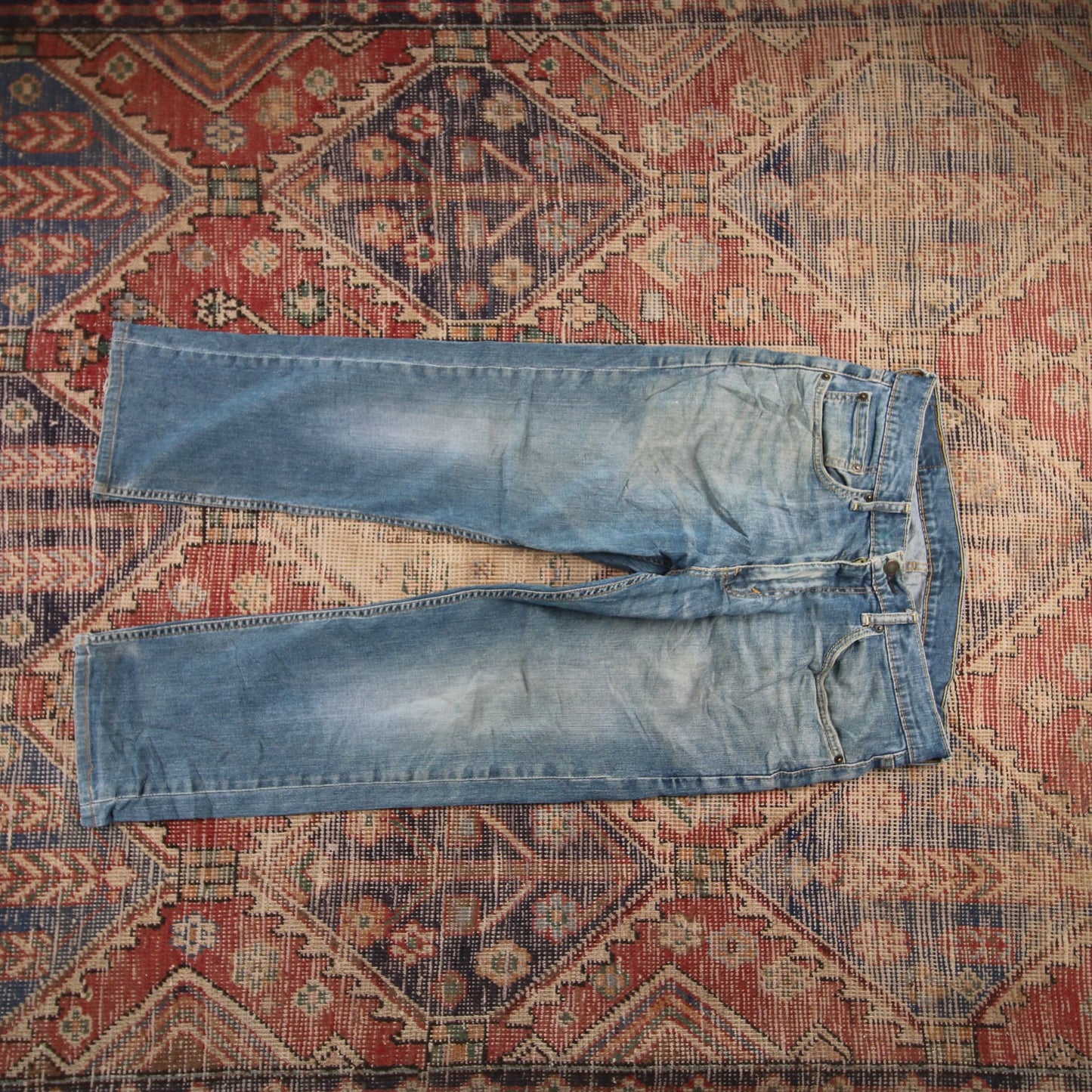 Levi's W32 L24 Straight Leg Blue Denim Jeans