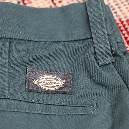 Dickies W26 L30 Straight Leg Green Cotton Blend Trousers