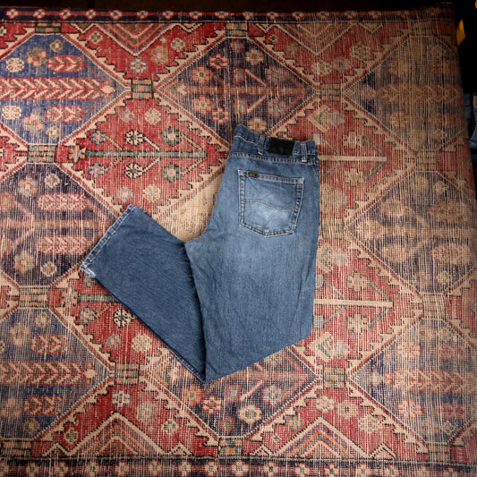 Lee W36 L29 Straight Leg Relaxed Fit Blue Denim Jeans