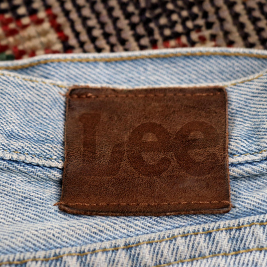 Lee W34 L32 Straight Leg Relaxed Fit Blue Denim Jeans