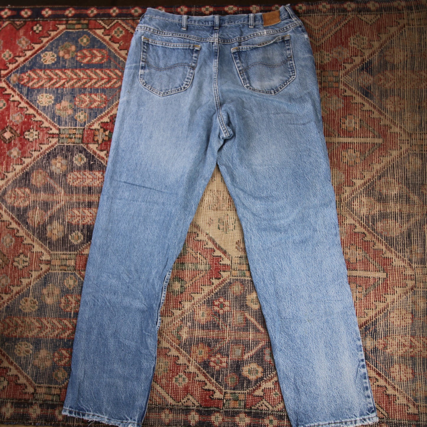 Lee W36 L32 Straight Leg Relaxed Fit Blue Denim Jeans