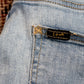 Lee W34 L28 Straight Leg Relaxed Fit Classic Ripped Style Blue Denim Jeans