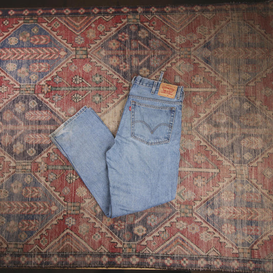 Levi's 550 W38 L30 Tapered Leg Relaxed Fit Blue Denim Jeans